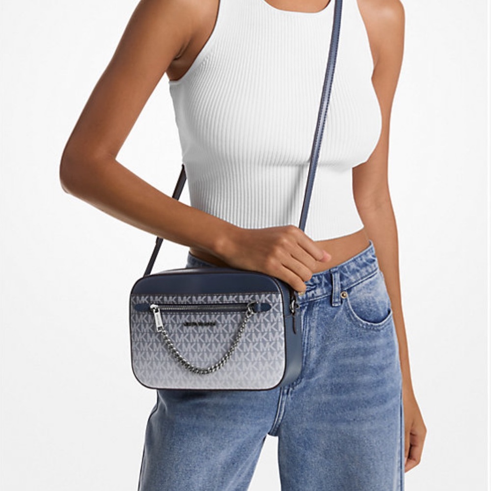 Michael Kors Jet Set Lg Ombré Signature Logo East West Crossbody Body
Navy 
NWT - Picture 4 of 16